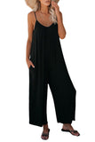 themeisles Strap Jumpsuit Women's New Solid Color Pocket Casual Jumpsuit