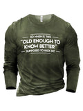 themeisles Youth Casual Men's English Letters Printed Long-sleeved T-shirt Cotton Trend Loose on Clothes