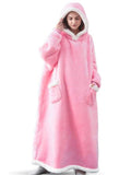 themeisles Oversized Wearable Blanket Flannel Thick Soft Warm Long Hoodie Blanket Big Hooded Sweatshirt Hoodie Blanket for Adults Women Girls Teenagers