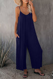 themeisles Strap Jumpsuit Women's New Solid Color Pocket Casual Jumpsuit