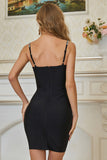 themeisles Spaghetti Strap Bodycon Dress with Rhinestone Decoration