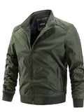 themeisles Men's Casual Solid Color Thin Jacket Coat