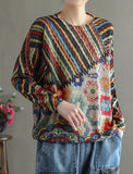 themeisles Autumn And Winter Loose Casual Pullover Round Neck Retro Sweater