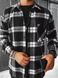 themeisles Men's Shirt Jacket Shacket Overshirt Plaid / Check Lattice Turndown Black Blue Orange Brown Gray Outdoor Street Long Sleeve Clothing Apparel Fashion Casual Comfortable