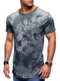 themeisles Men's T-shirt Hip-hop Tie-dye Short-sleeved Summer Round Neck T-shirt