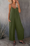 themeisles Strap Jumpsuit Women's New Solid Color Pocket Casual Jumpsuit