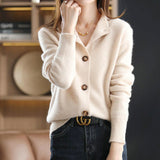 themeisles Cardigan Loose Retro Collar Knitted Sweater