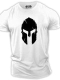 themeisles Men's Sports 3D Summer Fitness Round Neck Short Sleeve T-shirt Simple Mask Man Personality Pattern Wrinkle-resistant Short Sleeve