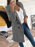 themeisles Casual Suit Collar Women's Solid Color Coat