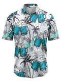 themeisles Men's Shirt Summer Hawaiian Shirt Graphic Prints Beer Leaves Turndown Yellow Pink Army Green Navy Blue Blue Street Casual Short Sleeves Button-Down Print Clothing Apparel Tropical Fashion Hawaiian