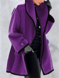 themeisles Women's Fashion Loose Solid Color Coat