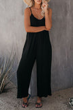 themeisles Strap Jumpsuit Women's New Solid Color Pocket Casual Jumpsuit