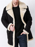 themeisles Autumn and Winter New Solid Color Thickened Fur One Men's Coat Single-breasted Faux Fur Grown-up Coat Men's Jacket