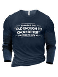 themeisles Youth Casual Men's English Letters Printed Long-sleeved T-shirt Cotton Trend Loose on Clothes