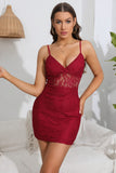 themeisles Spaghetti Strap Sweetheart Neck Lace Bodycon Dress