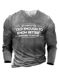 themeisles Youth Casual Men's English Letters Printed Long-sleeved T-shirt Cotton Trend Loose on Clothes