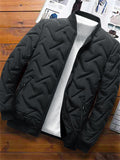 themeisles Men's Puffer Jacket Winter Jacket Quilted Jacket Winter Coat Windproof Warm Casual Daily Wear Stripes and Plaid Outerwear Clothing Apparel Casual Daily Trendy Black Light Green Gray