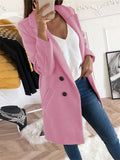 themeisles Casual Suit Collar Women's Solid Color Coat