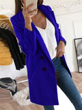 themeisles Casual Suit Collar Women's Solid Color Coat