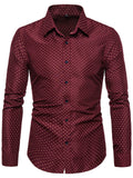 themeisles Men's Slim Floral Long Sleeve Shirt Fashion Business Casual Shirt