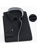 themeisles Men's Dress Shirt Black White Blue Light Blue Long Sleeve Color Block Turndown Outdoor Going out Front Pocket Clothing Apparel Streetwear Stylish Casual