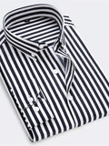 themeisles Men's Dress Shirt Button Down Shirt Collared Shirt Black White Red Long Sleeve Striped Collar Wedding Work Clothing Apparel