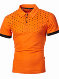 themeisles Men's Polo Shirt Golf Shirt Polka Dot Turndown Black / Red Blue Orange Dark Gray Red Outdoor Daily Short Sleeve Button-Down Clothing Apparel Classic