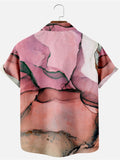 themeisles Summer Short-sleeved Shirt Marble Texture 3D Digital Printing Men's Tops Shirt S-4XL