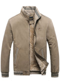 themeisles Casual Solid Color Stand Collar Men's Jacket