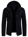 themeisles Men's Casual Solid Color Hooded Cardigan Jacket