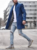 themeisles Autumn and Winter Fashion Trend Trench Coat Men's Jacket Lapel Phoenix Tweed Medium-length Coat