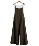 themeisles Women's Loose Conjoined Wide Leg Pants Casual Jumpsuit Linen