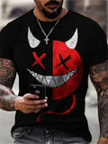 themeisles Colorful Quirky Little Devil Emoji Print Men's Street Hip-hop Style Short-sleeved 3D T-shirt Top