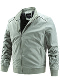 themeisles Men's Casual Solid Color Thin Jacket Coat