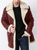 themeisles Autumn and Winter New Solid Color Thickened Fur One Men's Coat Single-breasted Faux Fur Grown-up Coat Men's Jacket