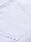 Themeisles Popular White Print Mid Waist Jeans Men